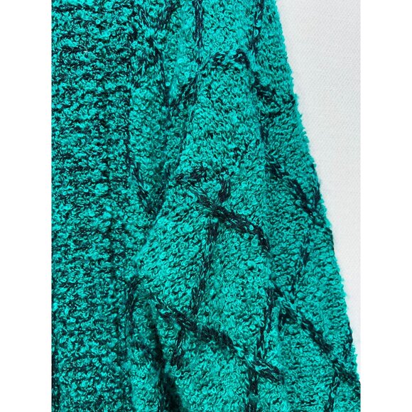 Vintage Monto Par Le Chois Womens Cardigan Sweater Size P/M Teal Black - Picture 7 of 11